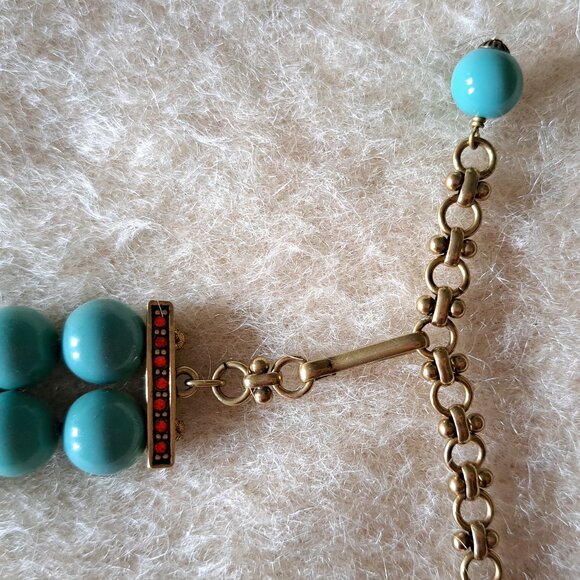 HEIDI DAUS China, Swarovski Crystal and Turquoise Bead necklace, OS - Picture 4 of 6